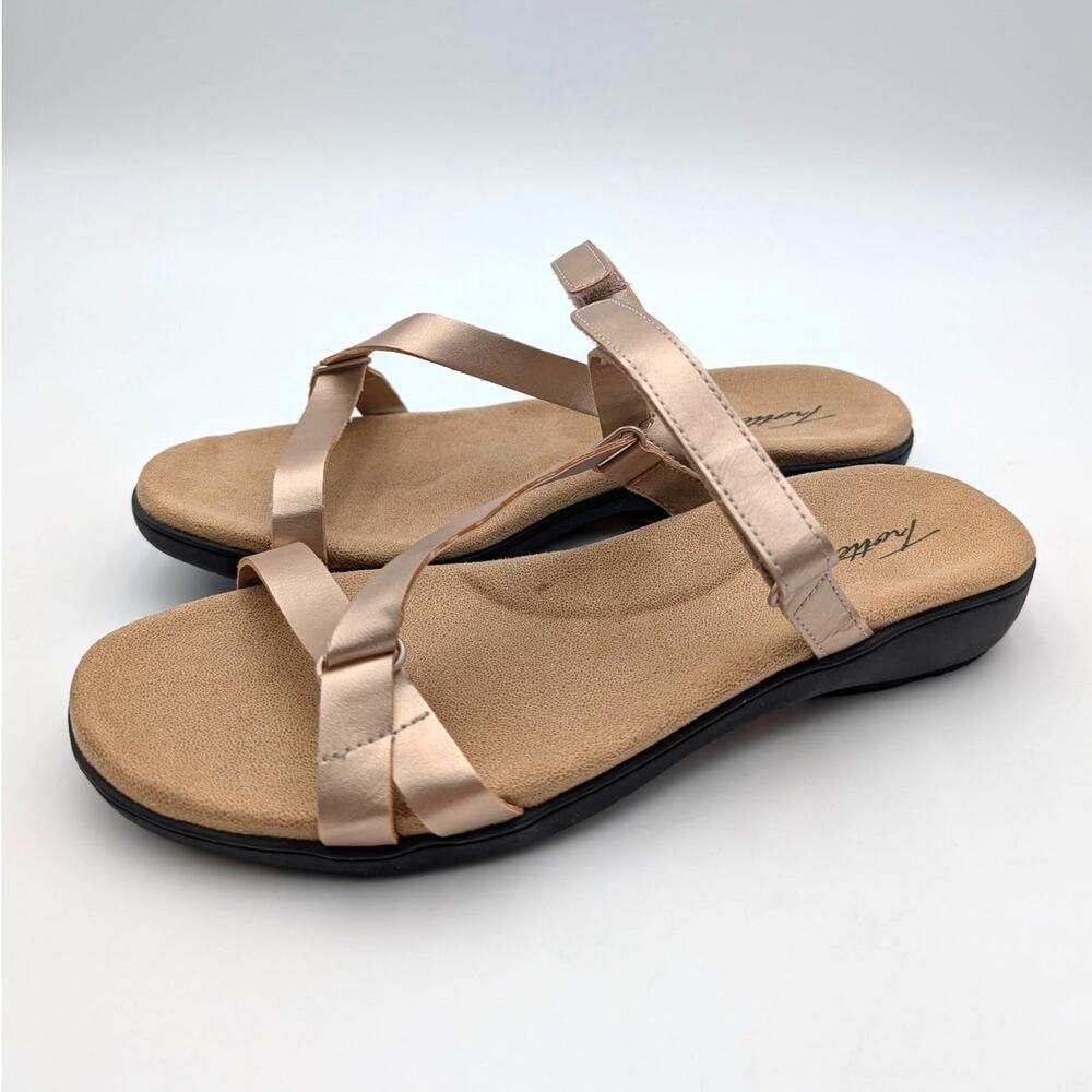 Trotters Raja Slip-On Slide Sandals Open Toe Women's Gold Size US10W EU40.5